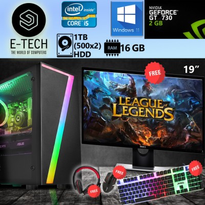 Refurbished Fast Gaming PC Computer Bundle Intel Quad Core i5 16GB 1TB GT730 Win11 