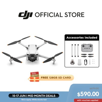DJI Mini 3-无人机相机| 249g以下| 4K HDR视频|延长电池寿命|真正的垂直拍摄| 38kph 5级抗风|（无人机无需注册）